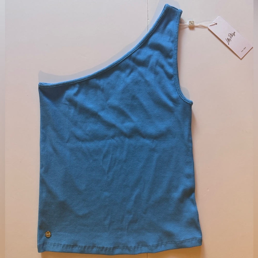 Lilly Pulitzer Vibrant Blue One-Shoulder Tank Top in Size S NWT